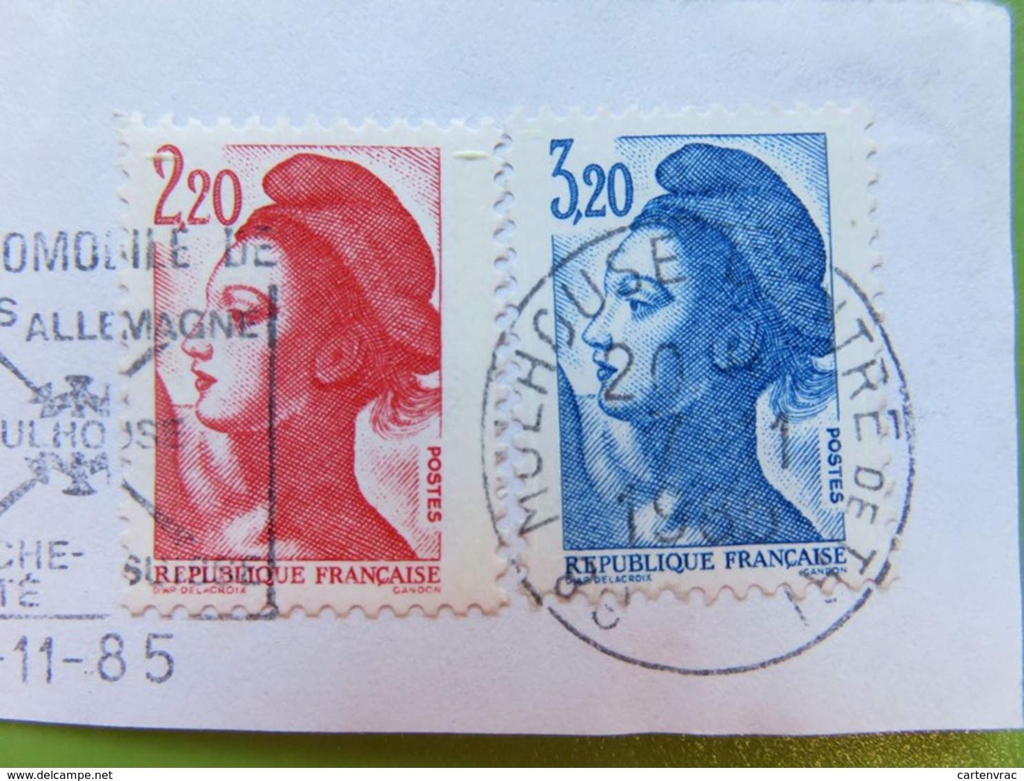 Flamme - Musée National De L'automobile - Vieux Tacot - Mulhouse - Cachet 1985 - Timbres YT N° 2376 Et 2377 - Mechanical Postmarks (Advertisement)