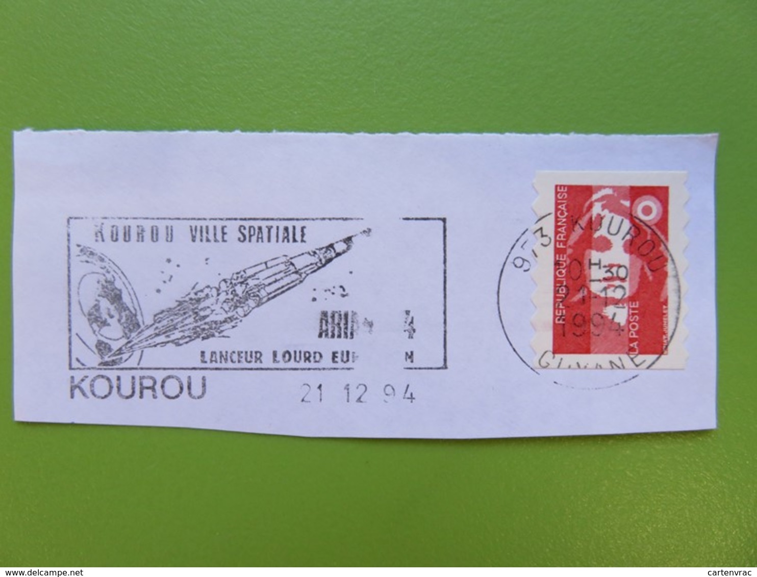 Flamme - Kourou - Guyane - Ville Spatiale - Lanceur Lourd Ariane 4 - 21.12.94 - Timbre Marianne Bicentenaire - Mechanical Postmarks (Advertisement)