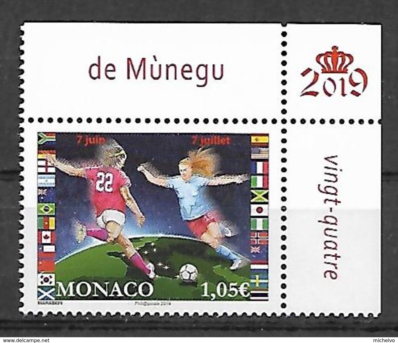 Monaco 2019 - La Coupe Du Monde Féminine De Football ** - Unused Stamps