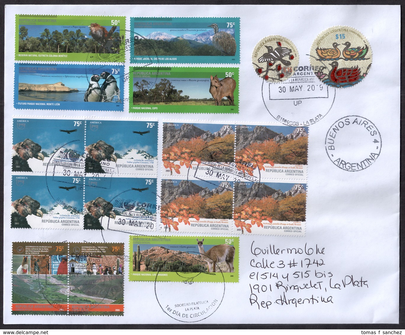 Argentina - 2018 - Oiseaux D'Argentine - Faune - Parcs Nationaux - Forêts - Storia Postale