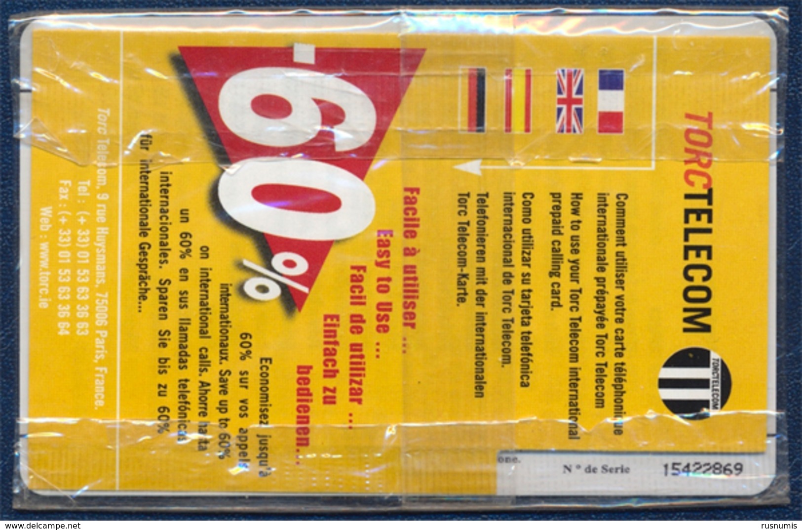 REUNION TORCTELECOM 100 FRANCS REMOTE MEMORY PHONECARD TELECARTE MAN MINT SEALED - Réunion