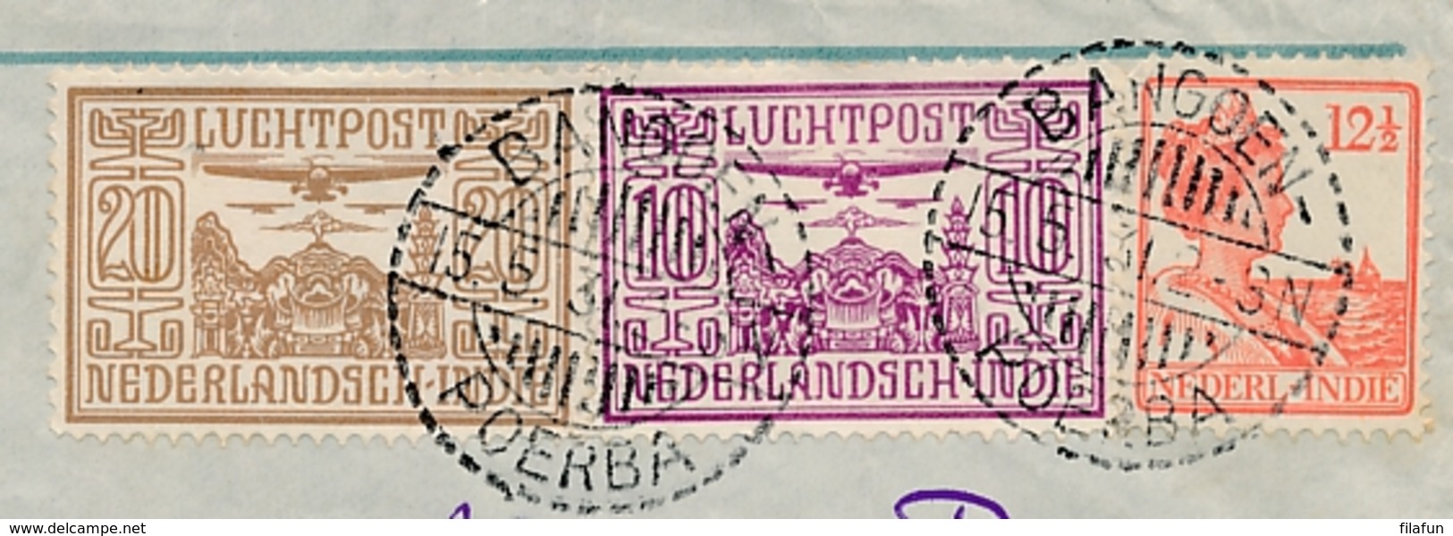Nederlands Indië - 1931 - 3-kleuren Frankering Op LP-cover Van LB BANGOENPOERBA Naar Utrecht / Nederland - Netherlands Indies