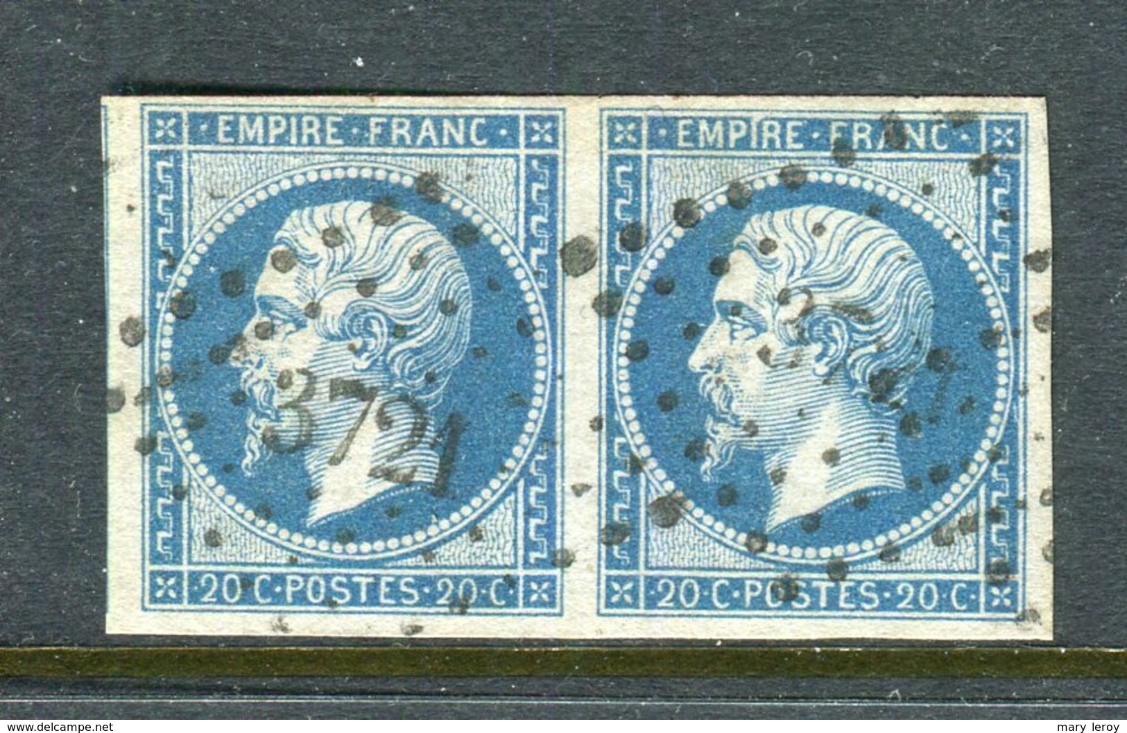 Superbe Paire De N° 14B - Cachet PC 3721 ( Constantine - Algérie ) - 1853-1860 Napoléon III