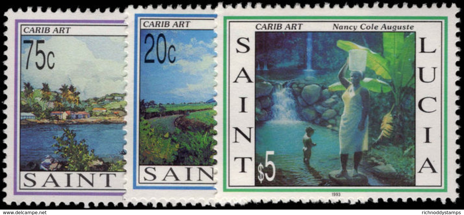 St Lucia 1993 Carib Art Unmounted Mint. - St.Lucia (1979-...)