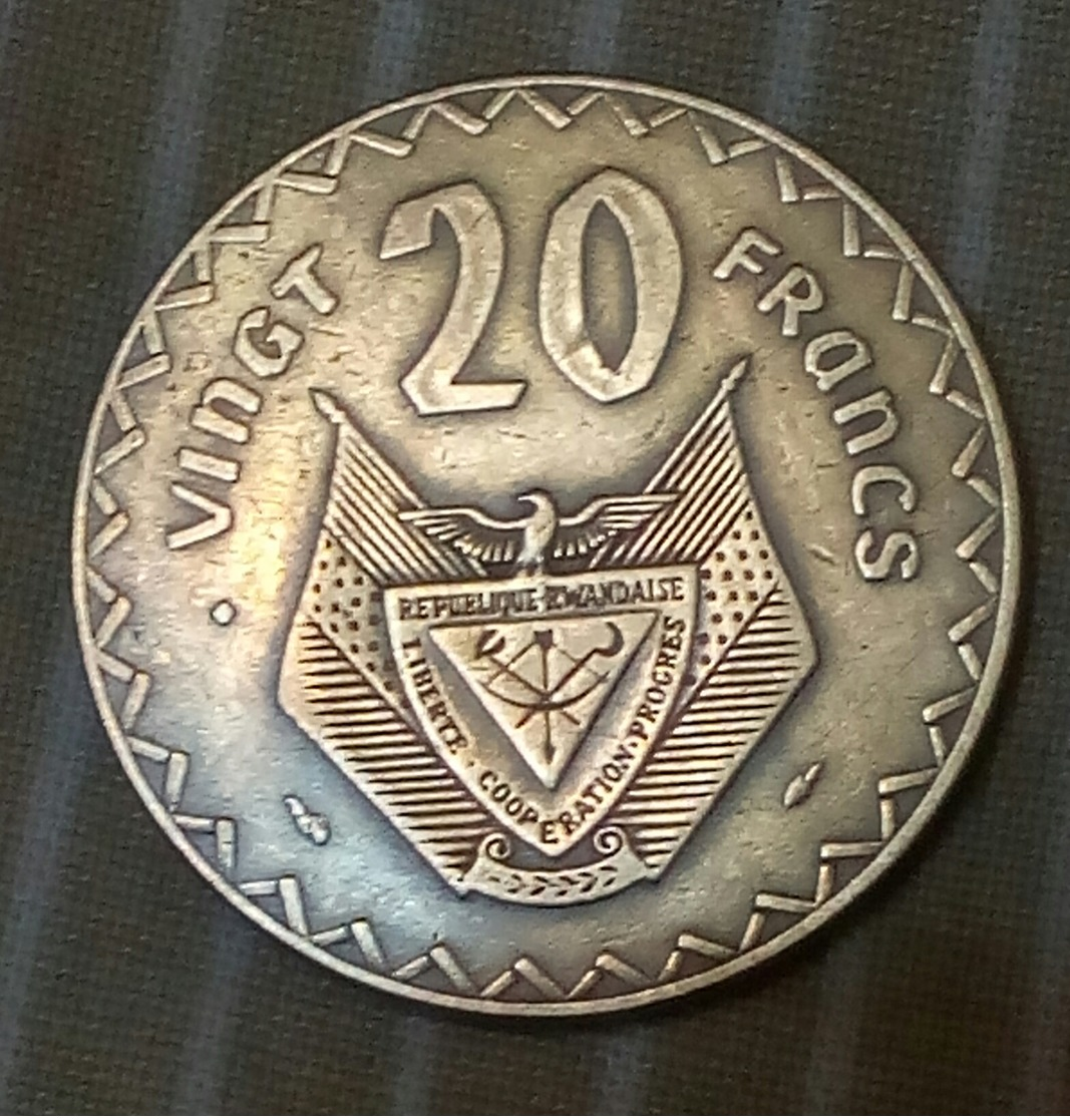 Rwanda - 20 Francs - 1977 - KM 15 ، Perfect , Agouz - Rwanda