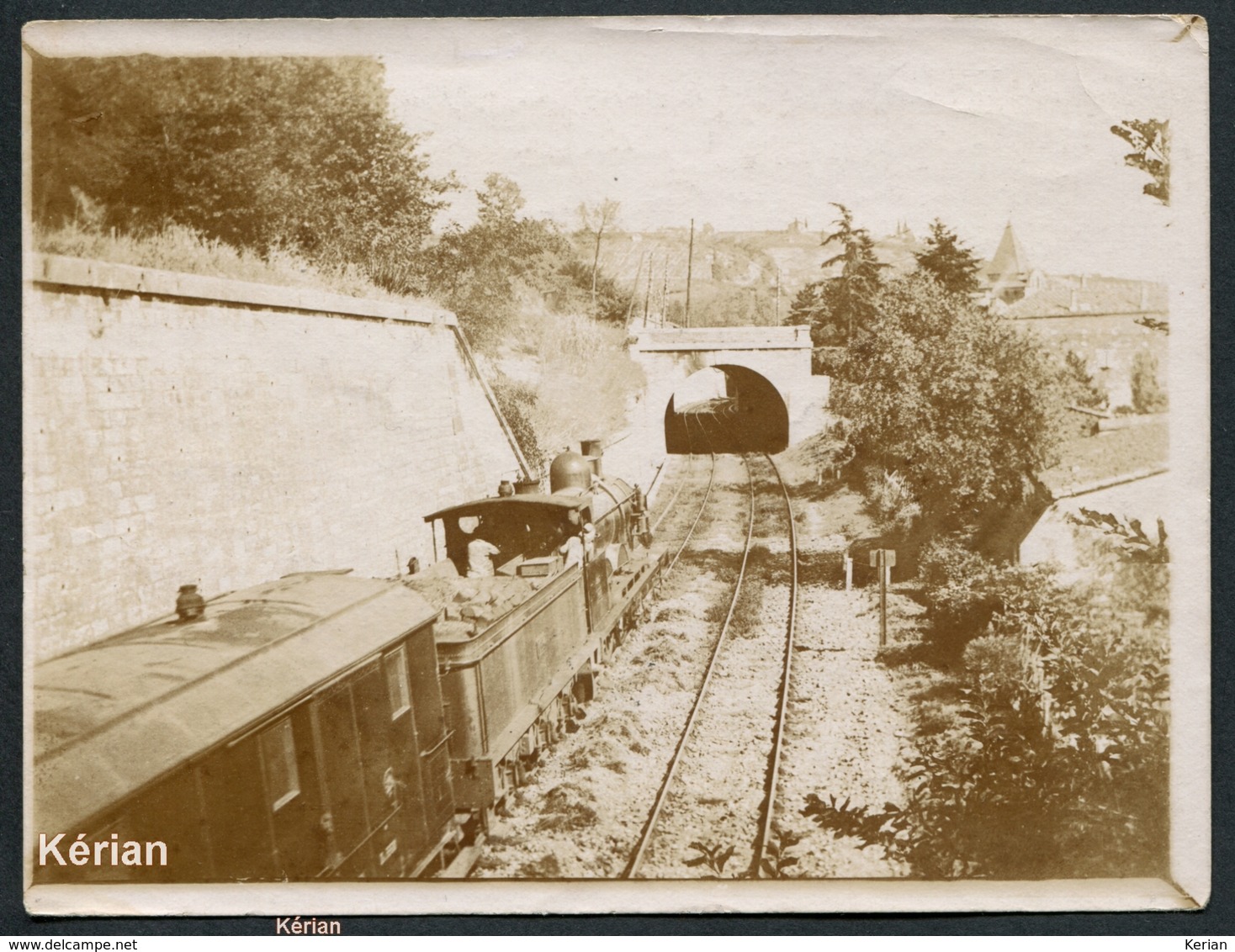 Chemin De Fer Train - Photo Format 119 X 90 (Photo D'une Plaque?) - Légendée Au Dos : " MOISSAC - 1916 " - Voir 2 Scans - Moissac