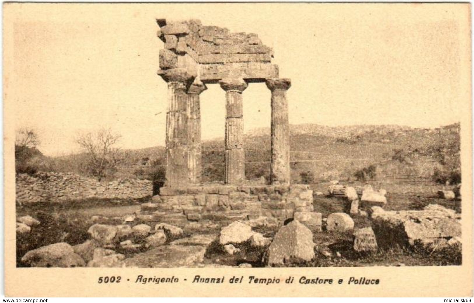 61io 42  CPA - AGRIGENTO - AVANCI DEL TEMPIO DI CASTORE E POLLUCE - Agrigento