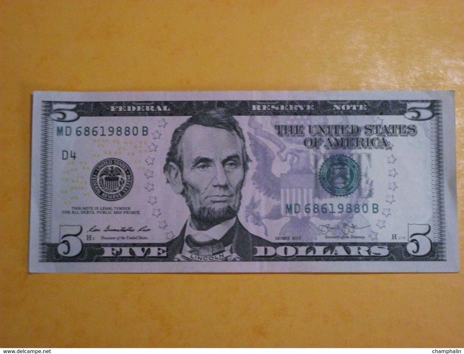 Etats-Unis - Billet De 5 Dollars - Federal Reserve - Abraham Lincoln - Séries 2013 - Presque Neuf - Billets De La Federal Reserve (1928-...)