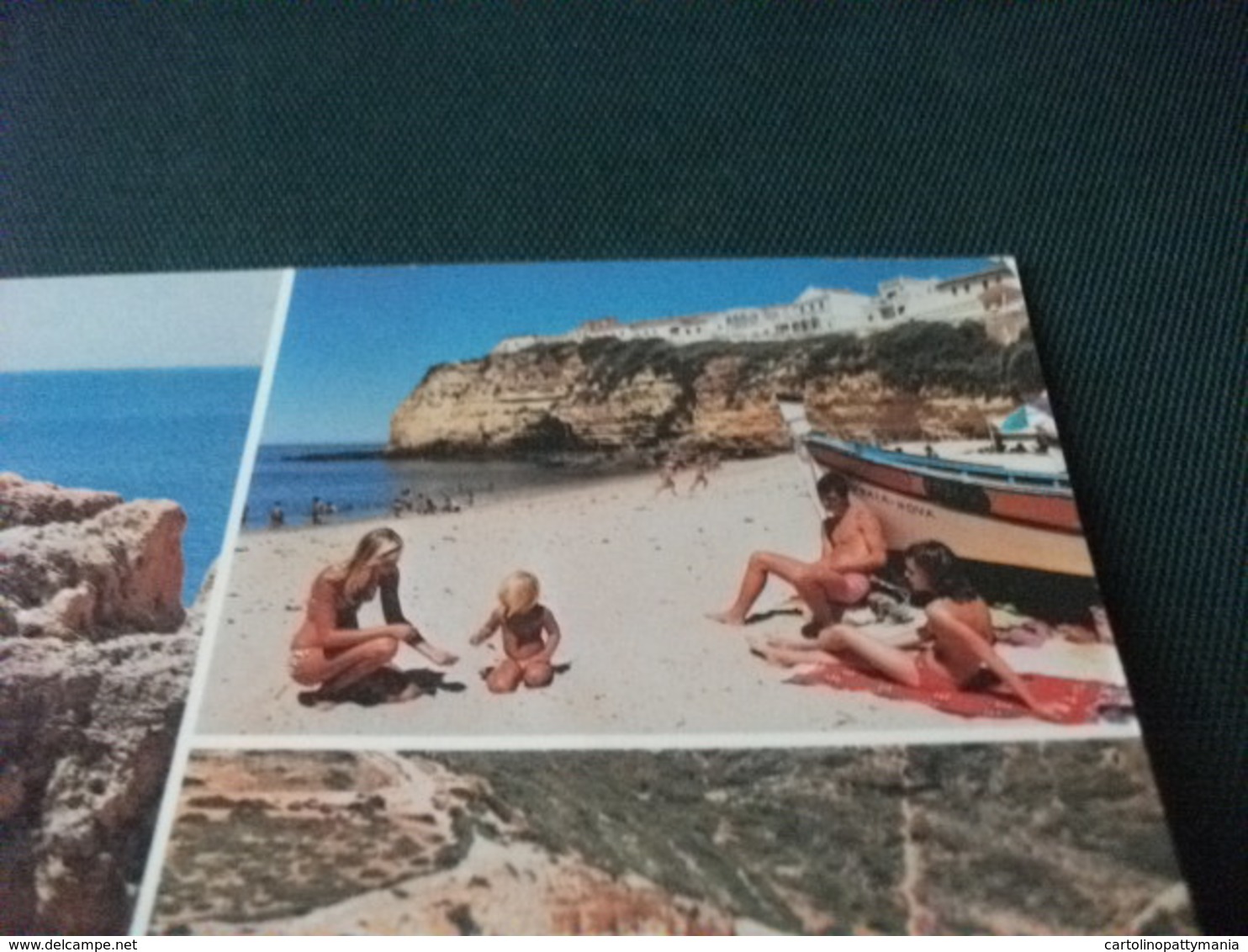 STORIA POSTALE  FRANCOBOLLO PORTUGAL Pin Up Bionda Bambina Spiaggia Vedute PRAIA DO CARVOEIRO ALGARVE PORTOGALLO - Pin-Ups