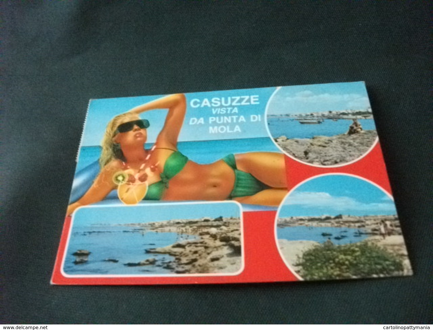 STORIA POSTALE  FRANCOBOLLO PERICLE FAZZINI ITALIA PIN UP CASUZZE VISTA DA PUNTA DI MOLA  VEDUTE PIEGA ANG. - Pin-Ups