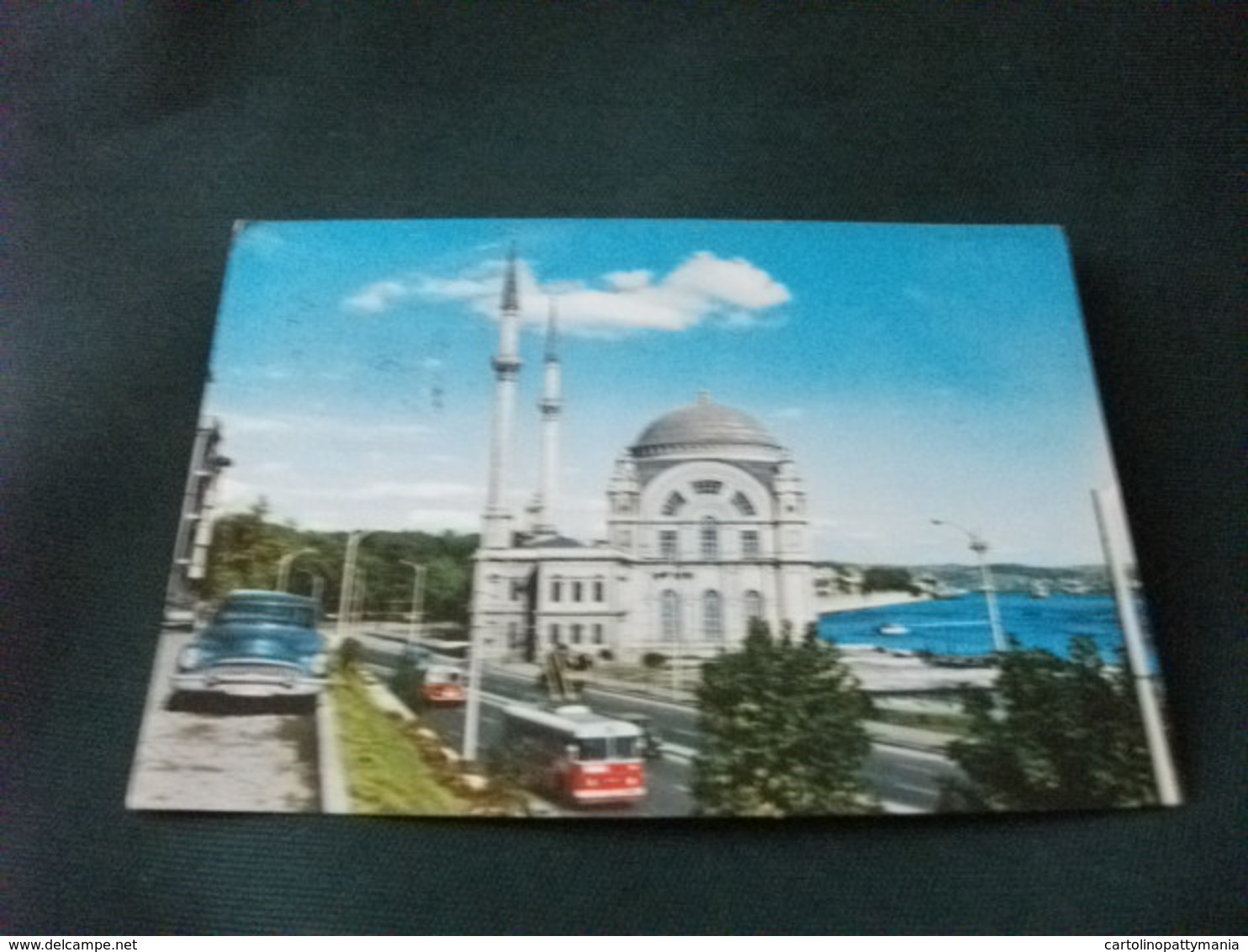 STORIA POSTALE  FRANCOBOLLO TURCHIA  TURKIYE ISTANBUL MOSCHEA MOSQUEE MOSQUE  DOLMABAHCE  FILOBUS AUTO CAR - Islam