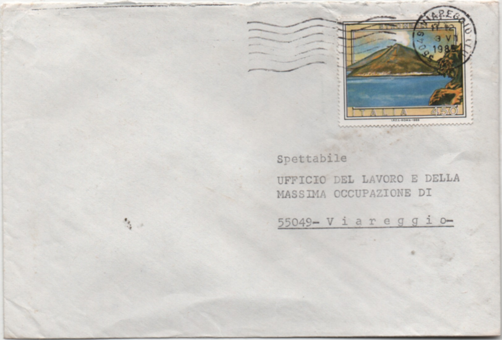 Turistica Stromboli £. 450 Su Busta Viaggiata 03.07.1985 - 1981-90: Storia Postale