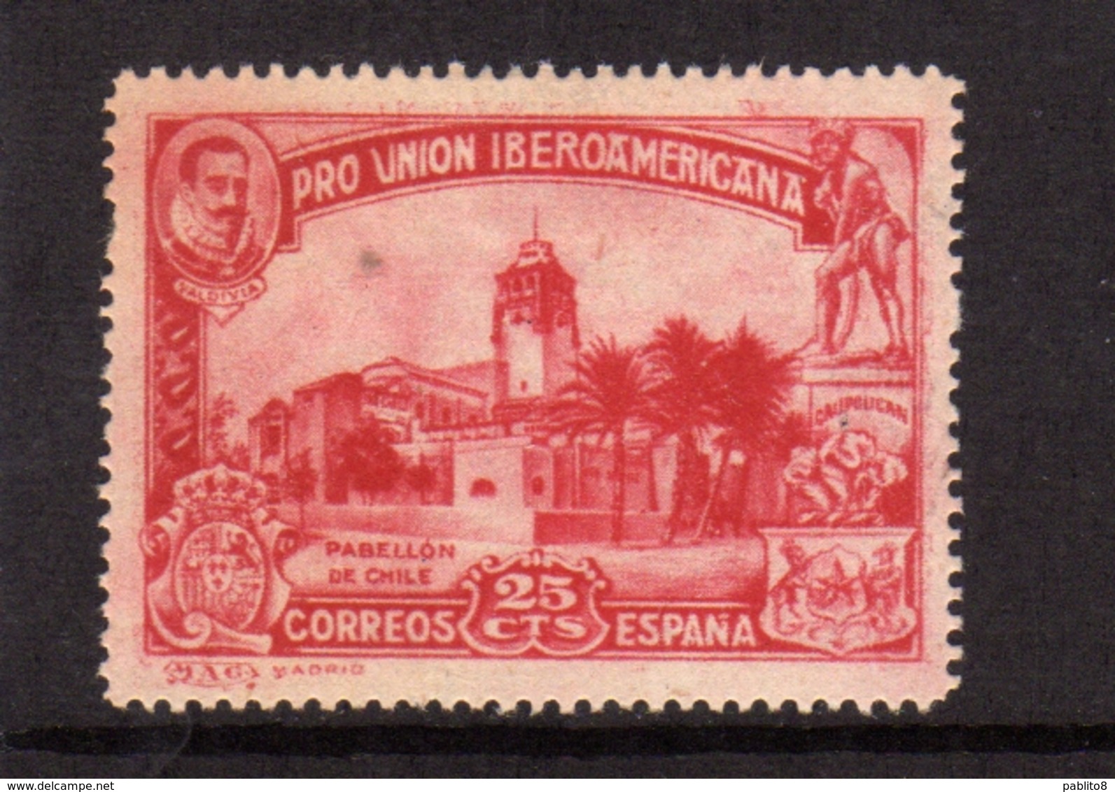 SPAIN ESPAÑA SPAGNA 1930 ARGENTINA PAVILION PADIGLIONE CENT. 25c MLH - Nuovi