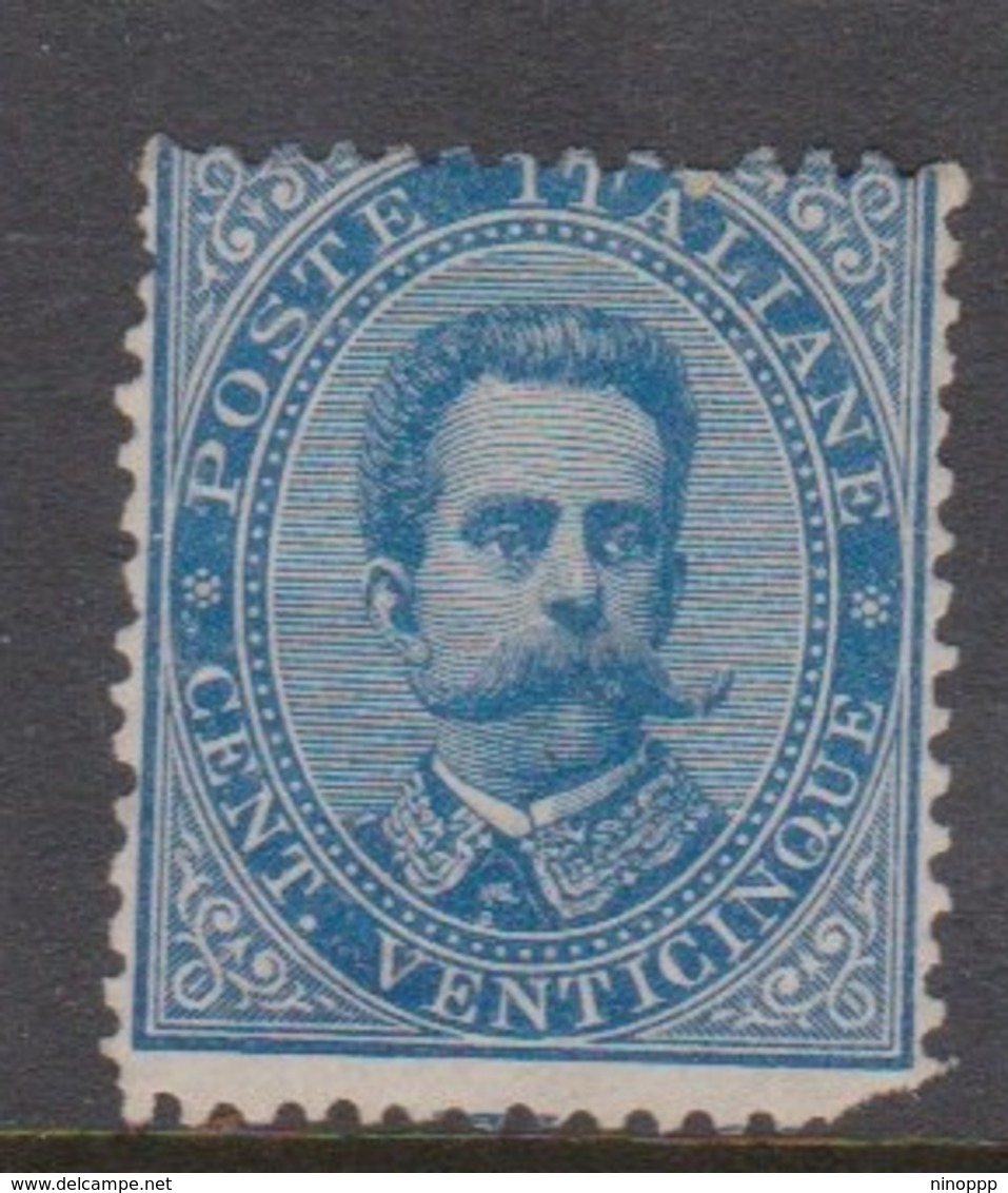 Italy S 40 1879 King Humbert I, 25c Blue, Mint Hinged, Fault - Mint/hinged