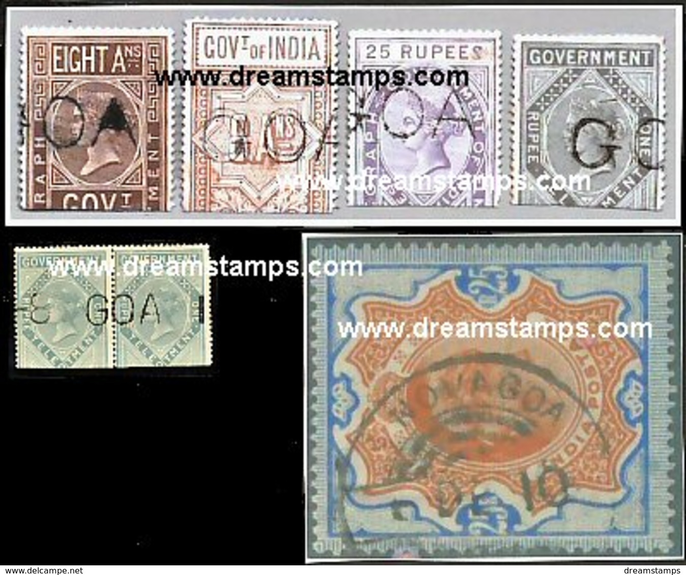 !										■■■■■ds■■ India 1870 Telegraph Not Issued British India Stamp Used In Goa (x4703) - Inde Portugaise