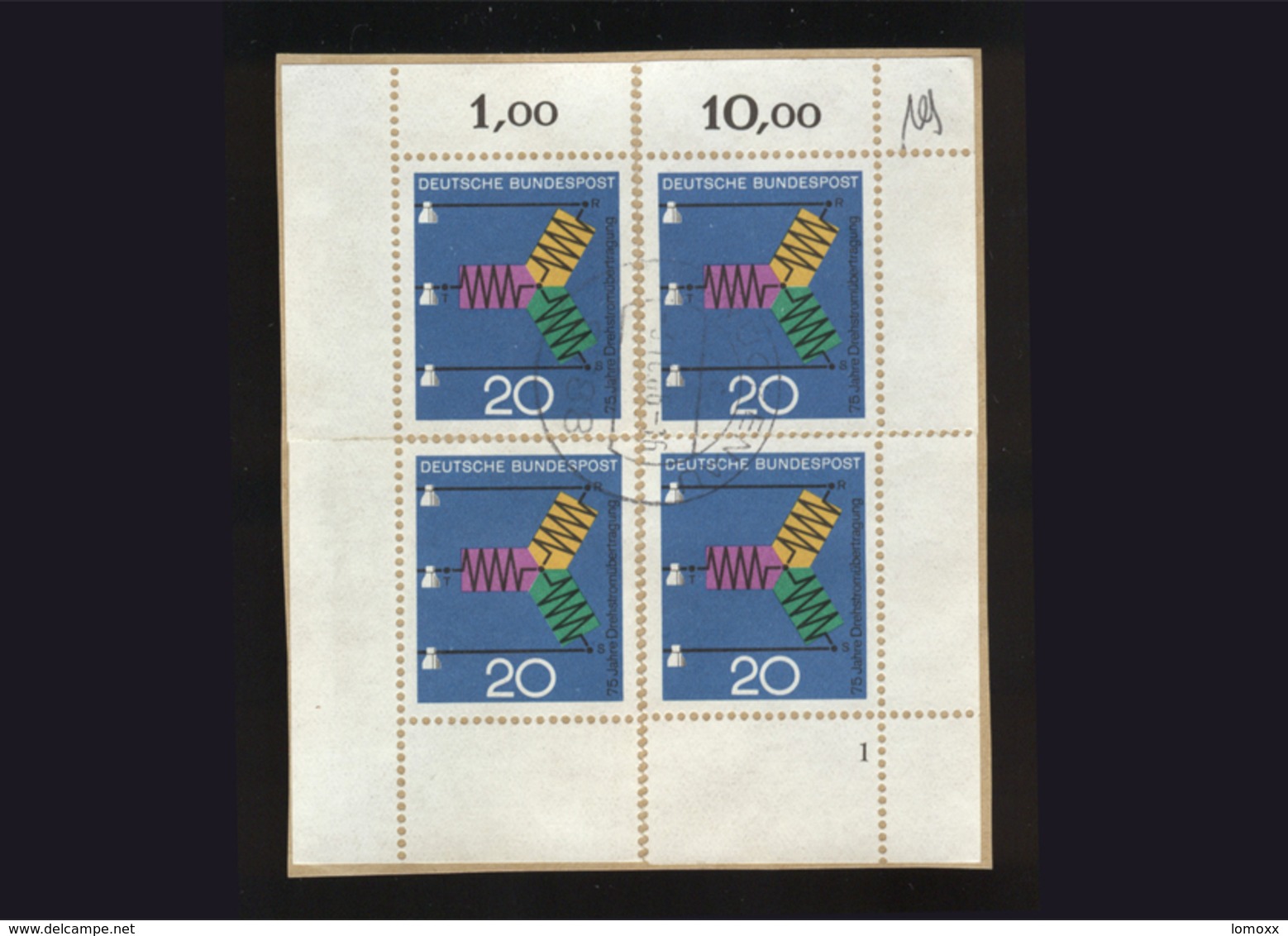 BRD 1966, Briefstück Mit 4 X Eckrand Michel-Nr. 521, Fortschritt In Technik Und Wissenschaft, 20 Pf., Gestempelt - Gebraucht