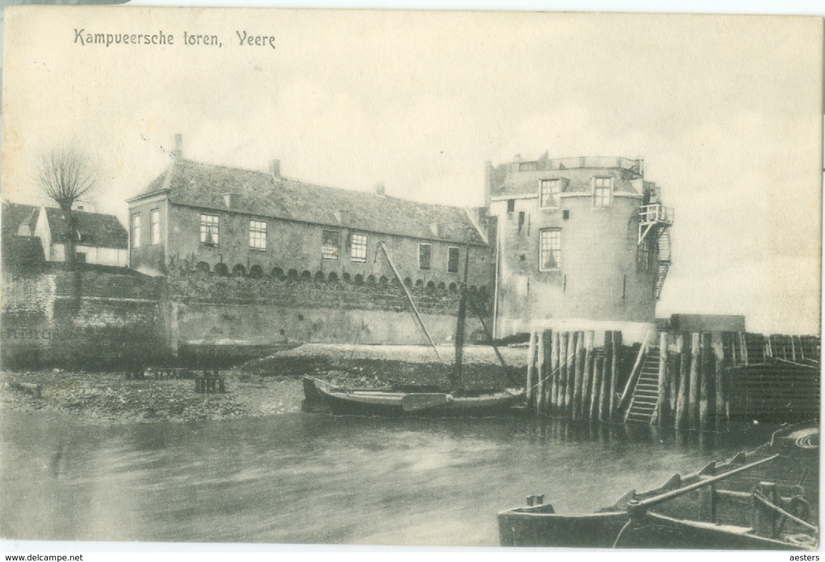 Veere 1908; Kampveersche Toren - Gelopen. (C.J. Schippers - Veere) - Veere