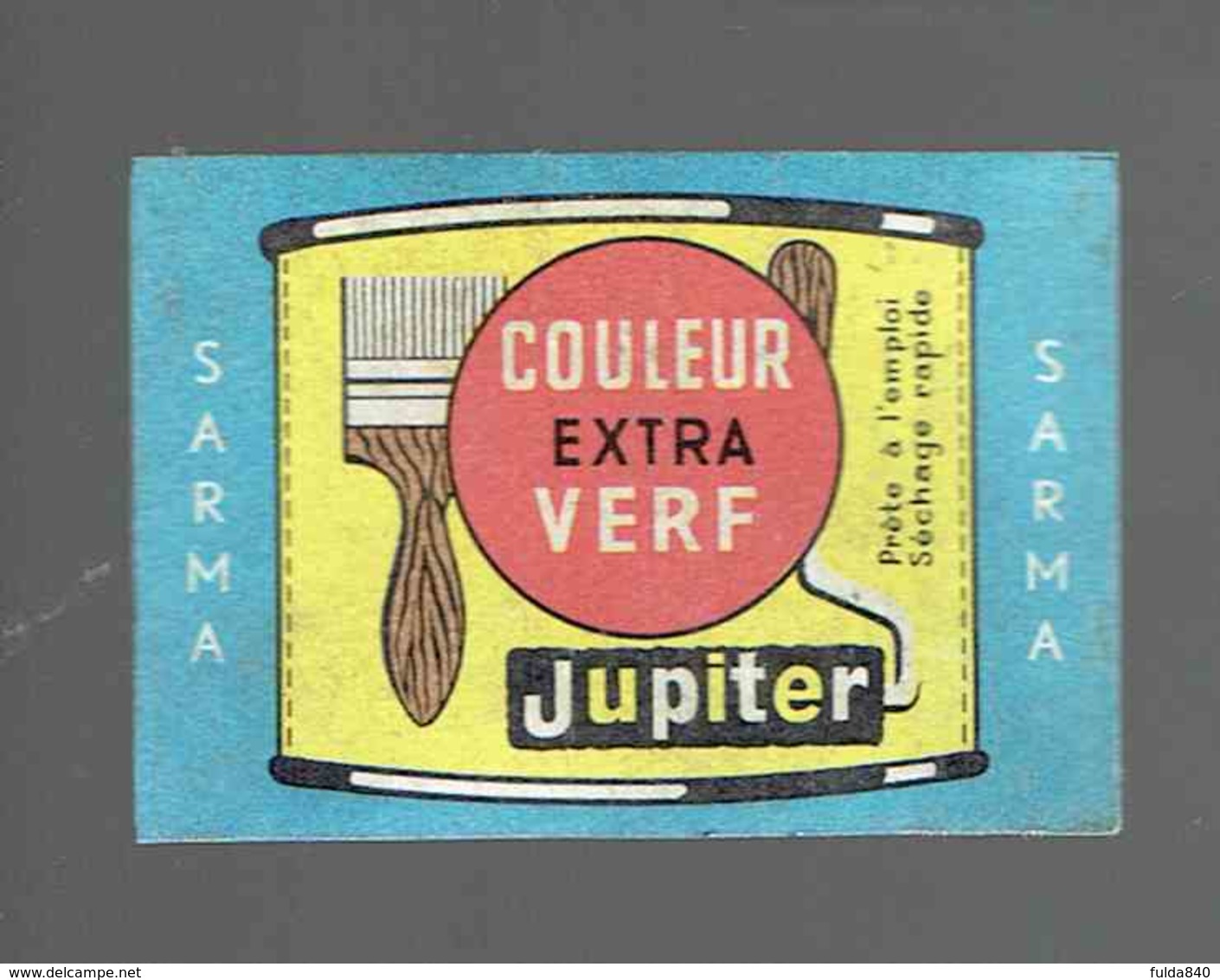 *SARMA* JUPITER COULEUR EXTRA VERF * ." étiquette D'Allumette / Made In BELGIUM" - Boites D'allumettes - Etiquettes