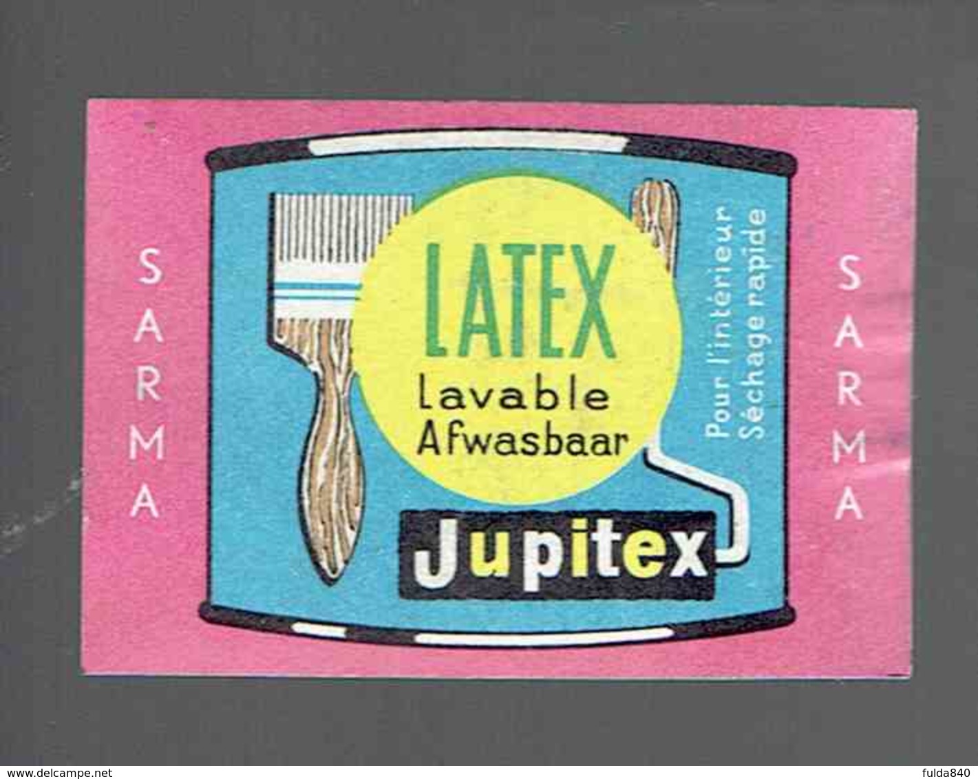 *SARMA* JUTITEX LATEX * ." étiquette D'Allumette / Made In Belgium" - Boites D'allumettes - Etiquettes