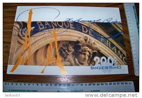 RARE DOCUMENT BANQUE DE FRANCE 200 ANS PUBLICITÉ 4 VOLETS CARTONNES DE 295mm X 190mm = 1180mm. TRÈS BON ETAT - Serbon63 - Specimen