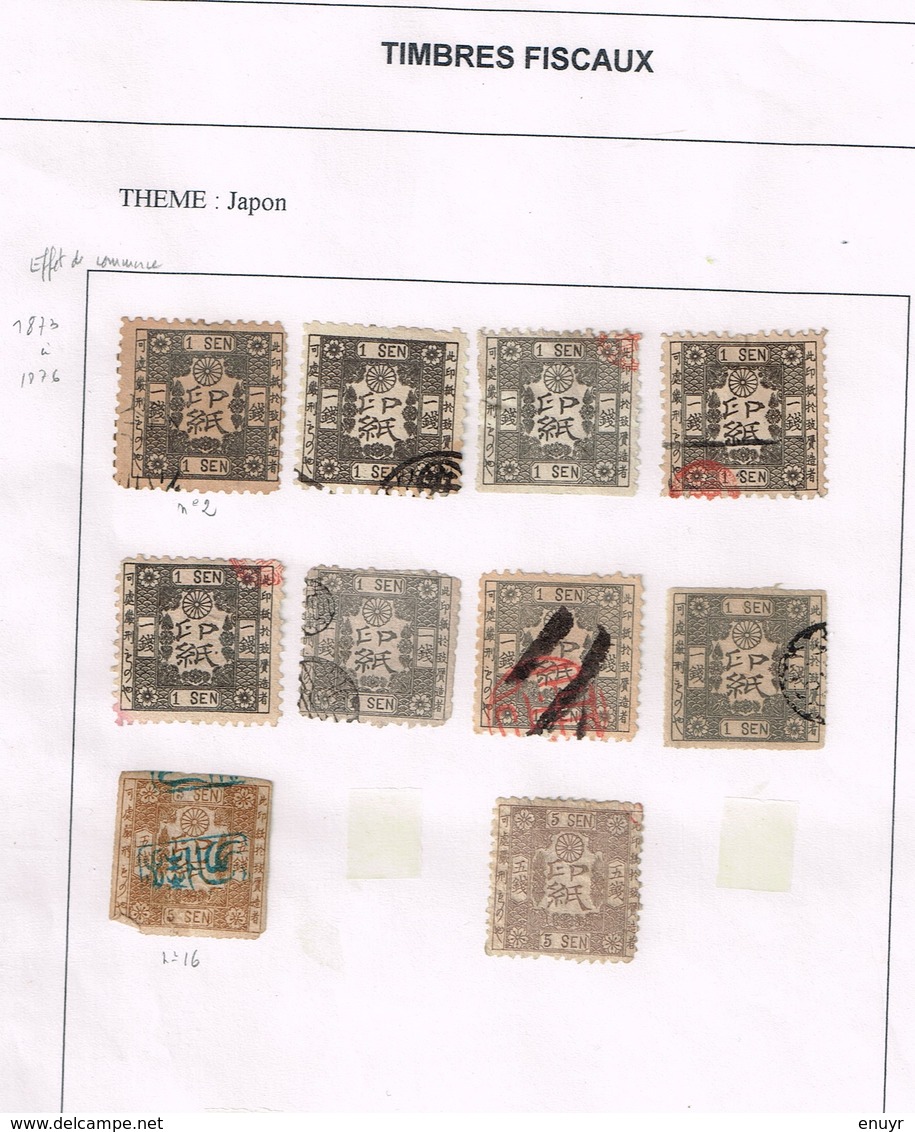 Lot Japon Timbres Fiscaux à Identifier - Verzamelingen (zonder Album)