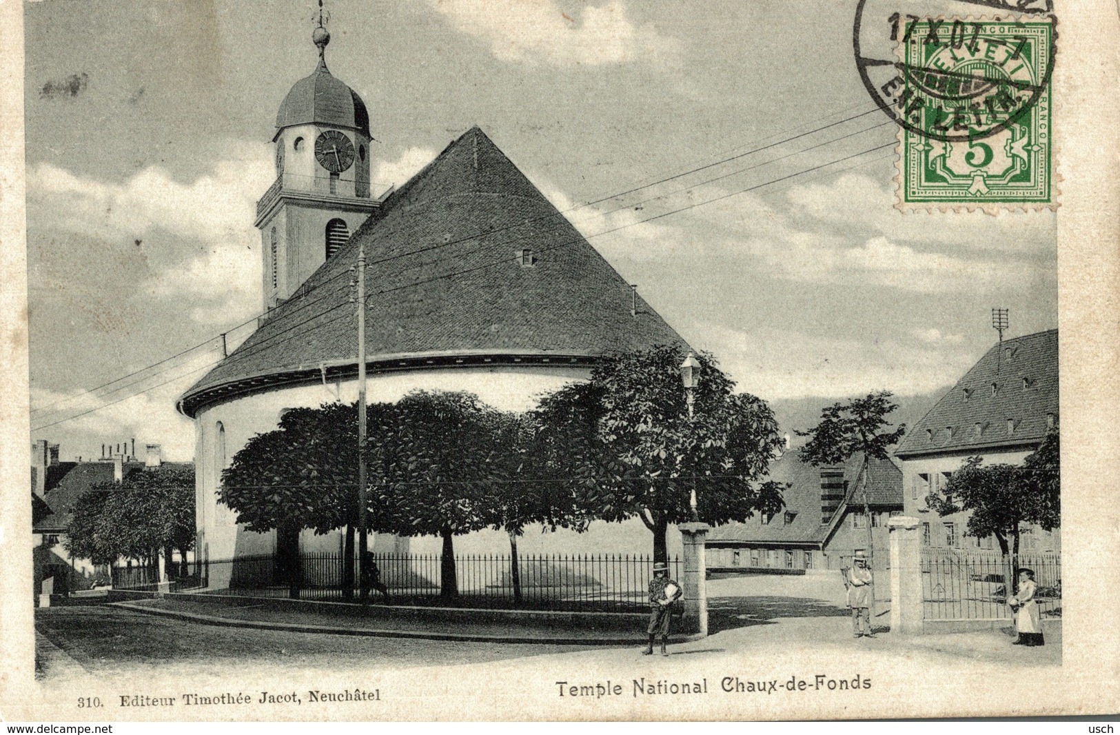 NE - CHAUX DE FONDS, Temple National - 1907 - La Chaux-de-Fonds