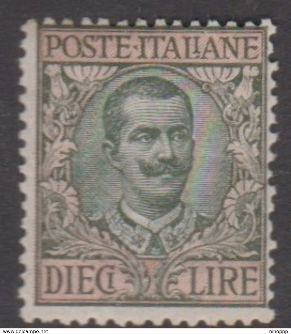 Italy S 91 1910 King Victor Emmanuel III, Lire 10, Mint Never Hinged, Paper Fold - Mint/hinged