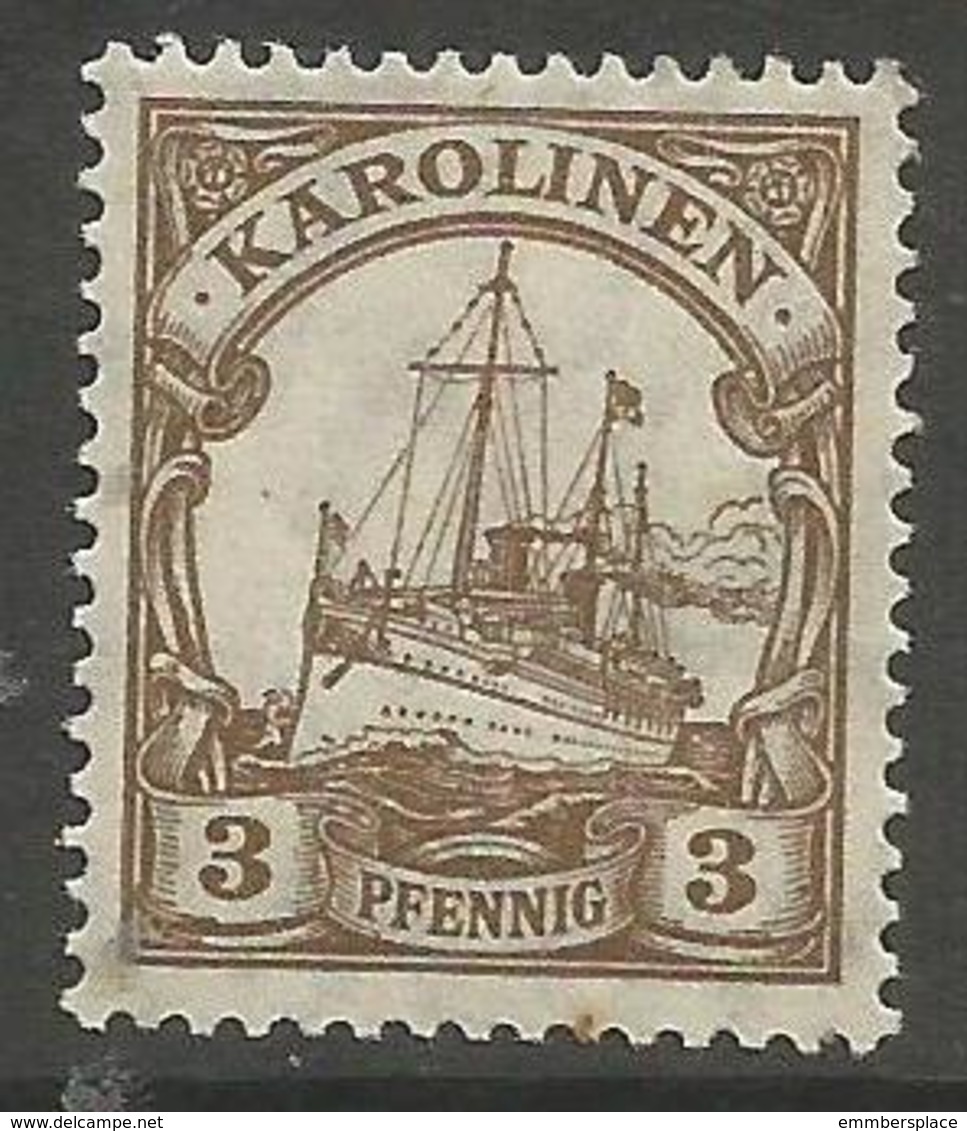 German Caroline Islands - 1919 Kaiser's Yacht 3pf  MH *   Sc 21 - Caroline Islands