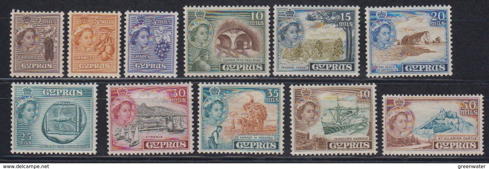 Cyprus 1955 Definitives 11v * Mh (= Mint, Hinged) (42925) - Ongebruikt