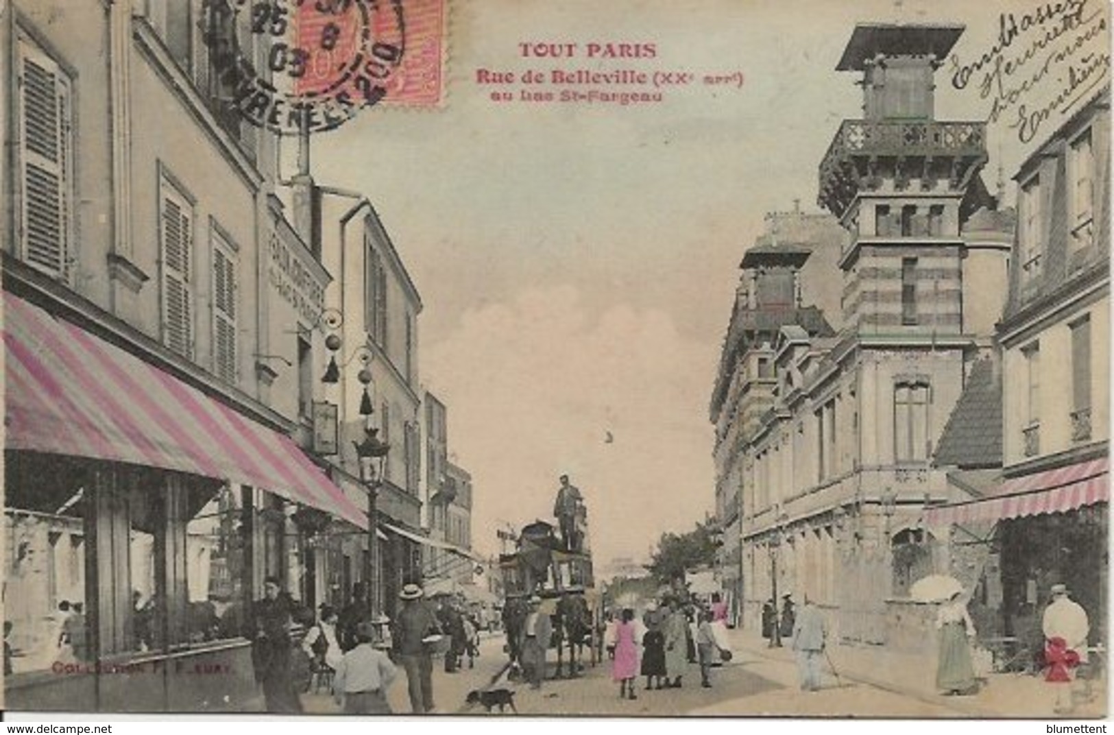 CPA TOUT PARIS  - Rue De Belleville Patache  (XXème) Collection FLEURY - Arrondissement: 20