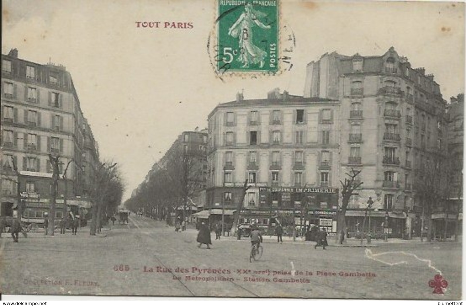CPA TOUT PARIS 665  - Rue Des Pyrénées Métro Gambetta  (XXème) Collection FLEURY - Arrondissement: 20