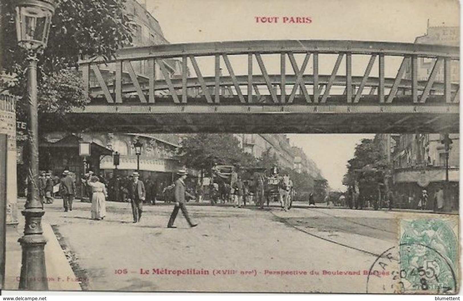 CPA 105 TOUT PARIS Edition FLEURY - Métro Métropolitain Boulevard Barbès (XVIIIème Arrt) - District 18