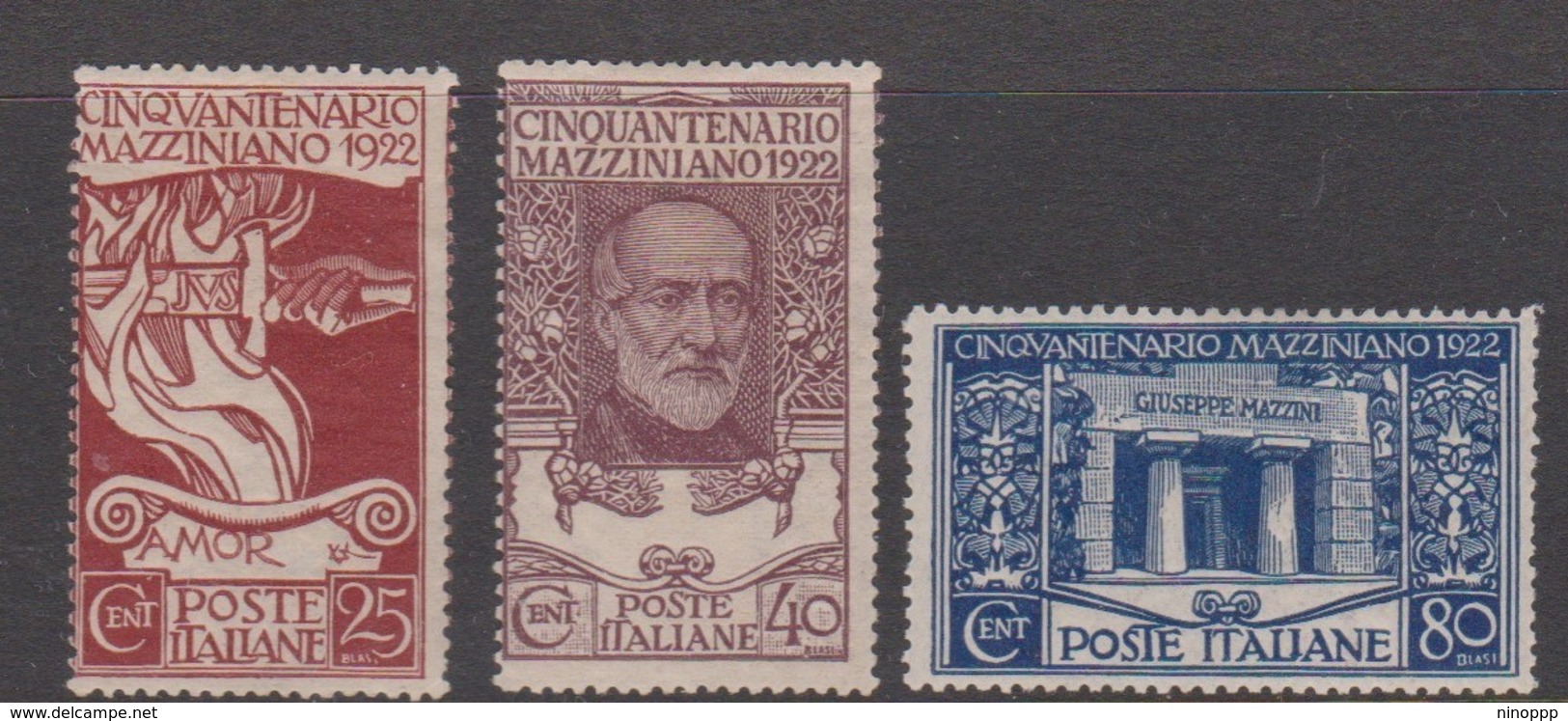 Italy S 128-130 1922 50th Anniversary Death Of Giuseppe Mazzini, Mint Hinged - Mint/hinged