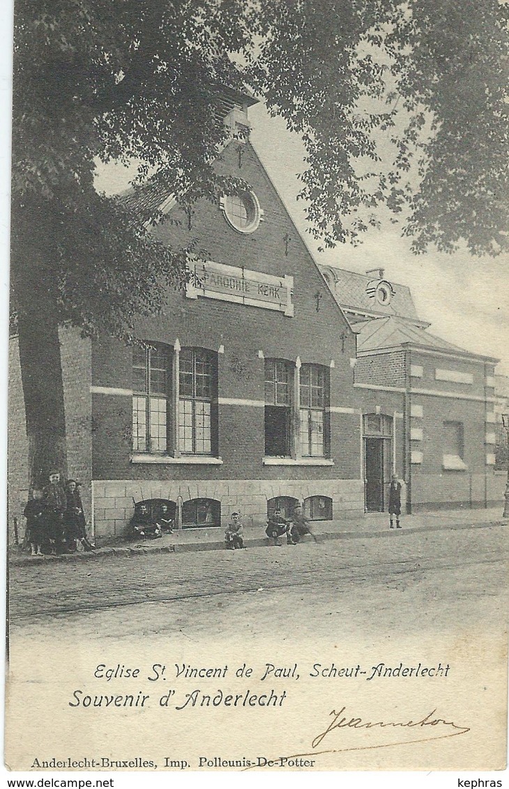 Souvenir D' ANDERLECHT : Eglise St. Vincent De Paul - SCHEUT - ANDERLECHT - Cachet De La Poste 1902 - Anderlecht