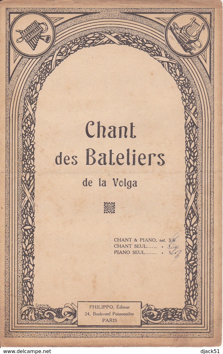 Partition Musique / Chant Des Bateliers De La Volga / Philippo Editeur - Gezang