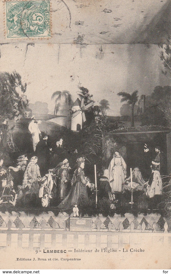 Bouches Du Rhone : LAMBESC : Intérieur De L'église - La Crèche - Lambesc