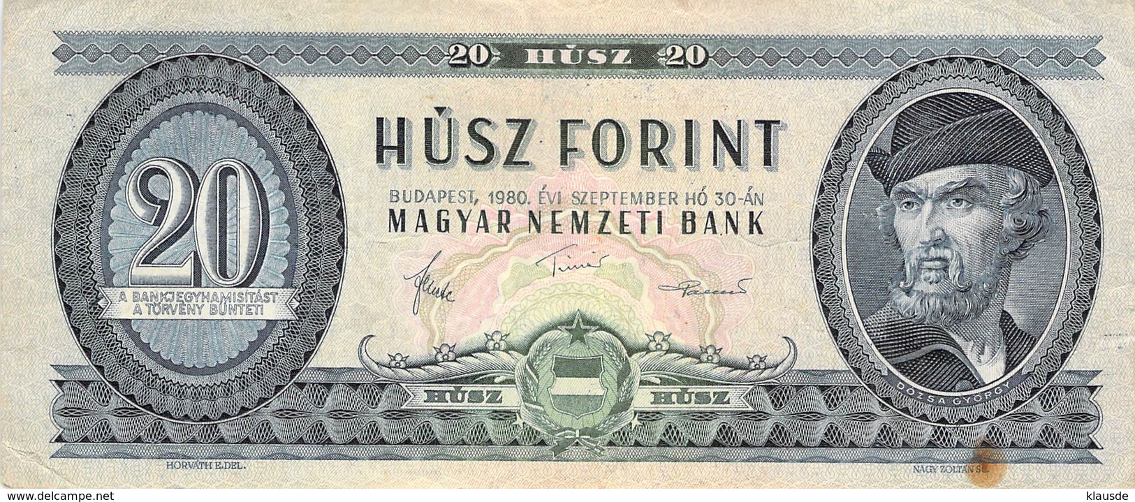 20 Forint Ungarn 1980 VF/F (III) - Ungheria