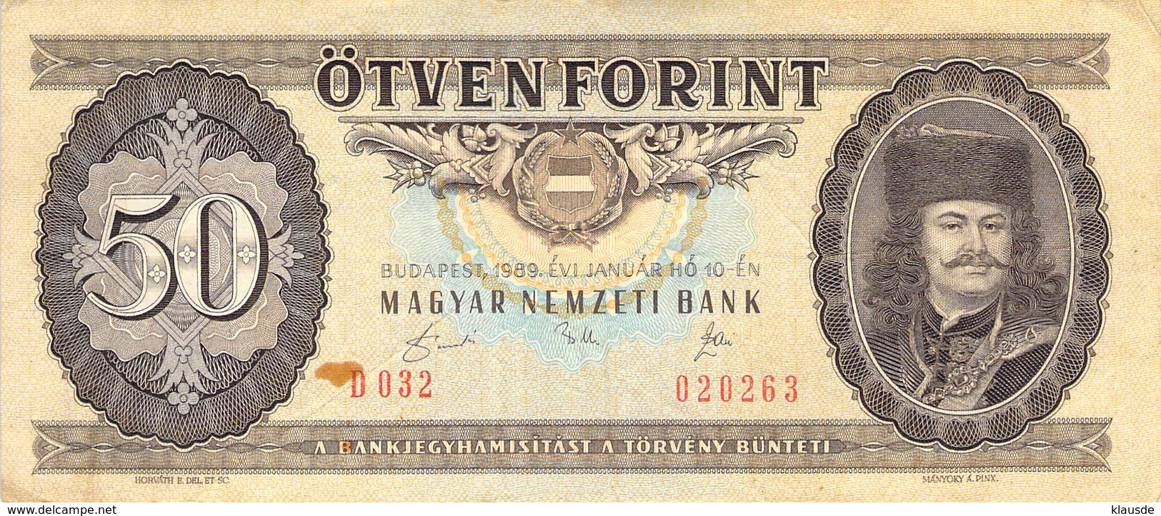 50 Forint 1989 VF/F (III) - Ungarn