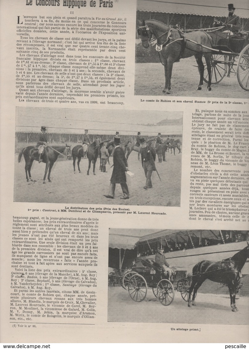 LA VIE AU GRAND AIR 27 05 1900 - JEU DE LA SOULE NORMANDIE - AVIATEUR ROZE - PANHARD & LEVASSEUR IVRY - AGENTS PLONGEURS - 1900 - 1949