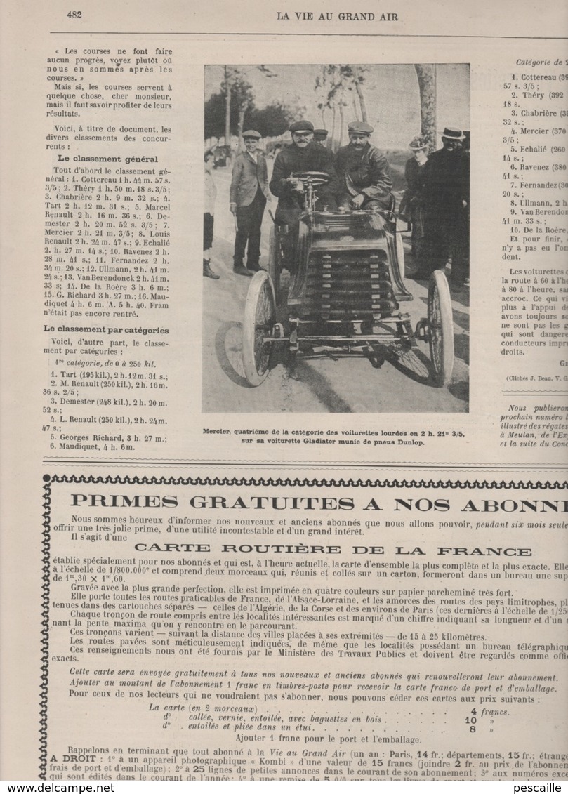 LA VIE AU GRAND AIR 27 05 1900 - JEU DE LA SOULE NORMANDIE - AVIATEUR ROZE - PANHARD & LEVASSEUR IVRY - AGENTS PLONGEURS