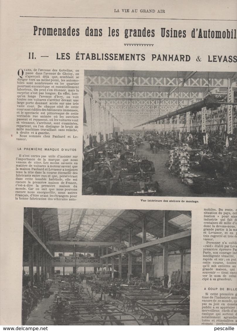 LA VIE AU GRAND AIR 27 05 1900 - JEU DE LA SOULE NORMANDIE - AVIATEUR ROZE - PANHARD & LEVASSEUR IVRY - AGENTS PLONGEURS