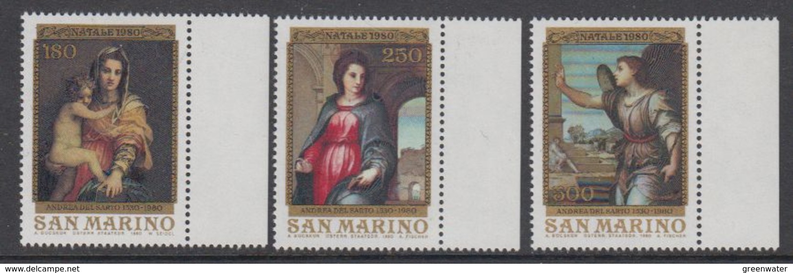 San Marino 1980 Paintings 3v (+margin) ** Mnh (42929E) - Ongebruikt