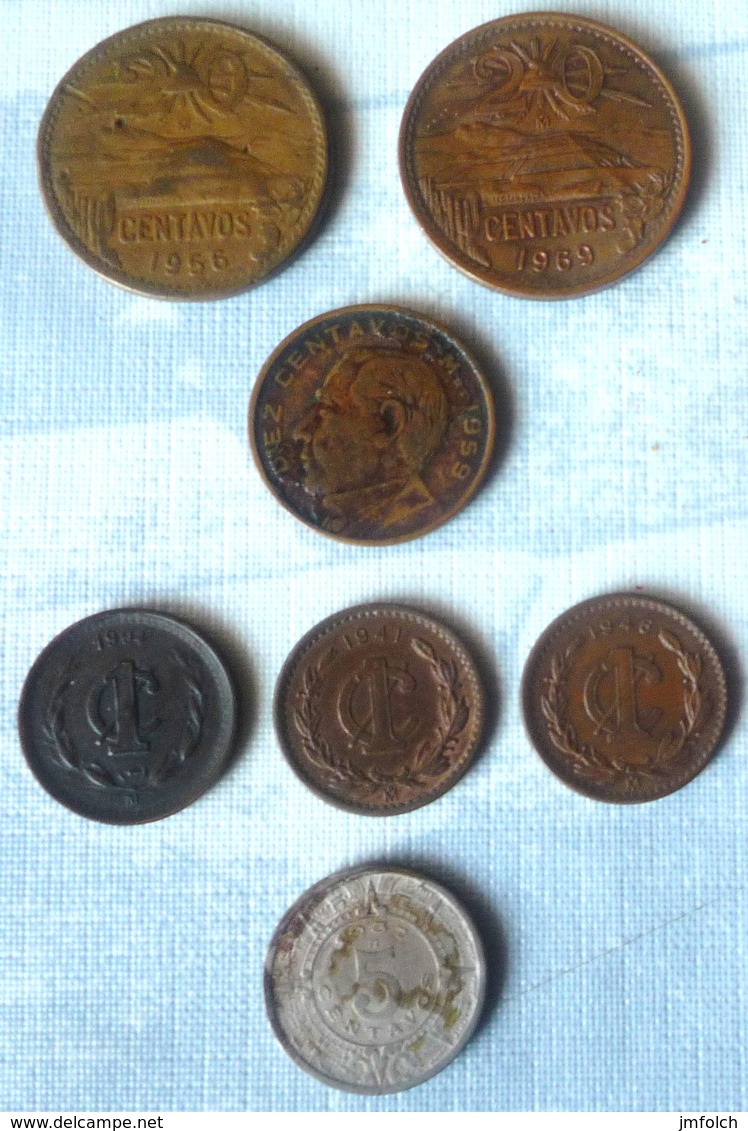 LOTE DE 7 MONEDAS DE MEXICO - México