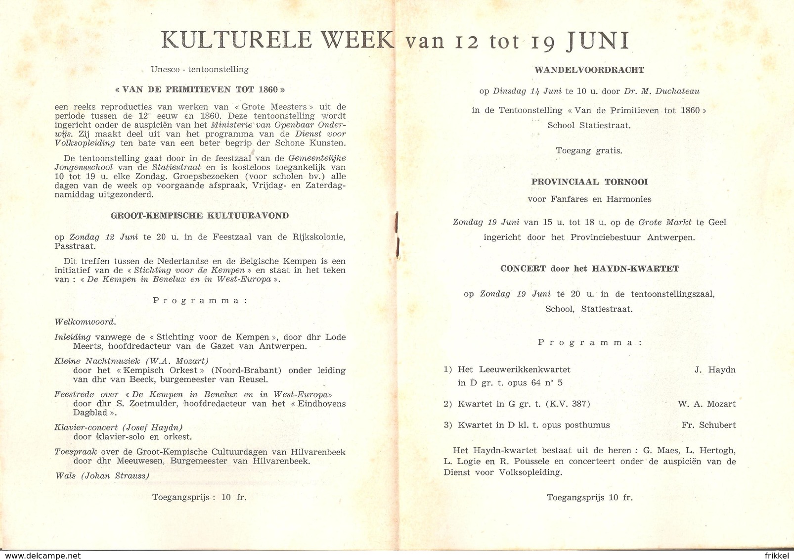 Boekje Geel Kulturele Week 1955 16blz , 15 X 20 Cm - Geel