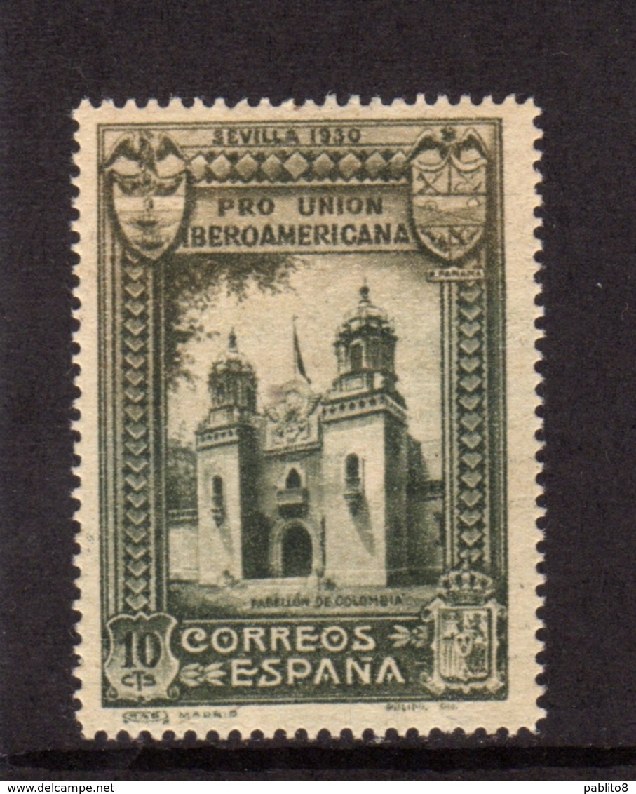 SPAIN ESPAÑA SPAGNA 1930 COLOMBIA PAVILION PADIGLIONE CENT. 10c MLH - Ungebraucht