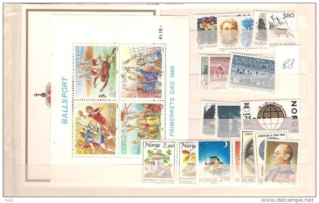 1988 MNH Norwegen, Year Complete According To Michel, Postfris - Années Complètes
