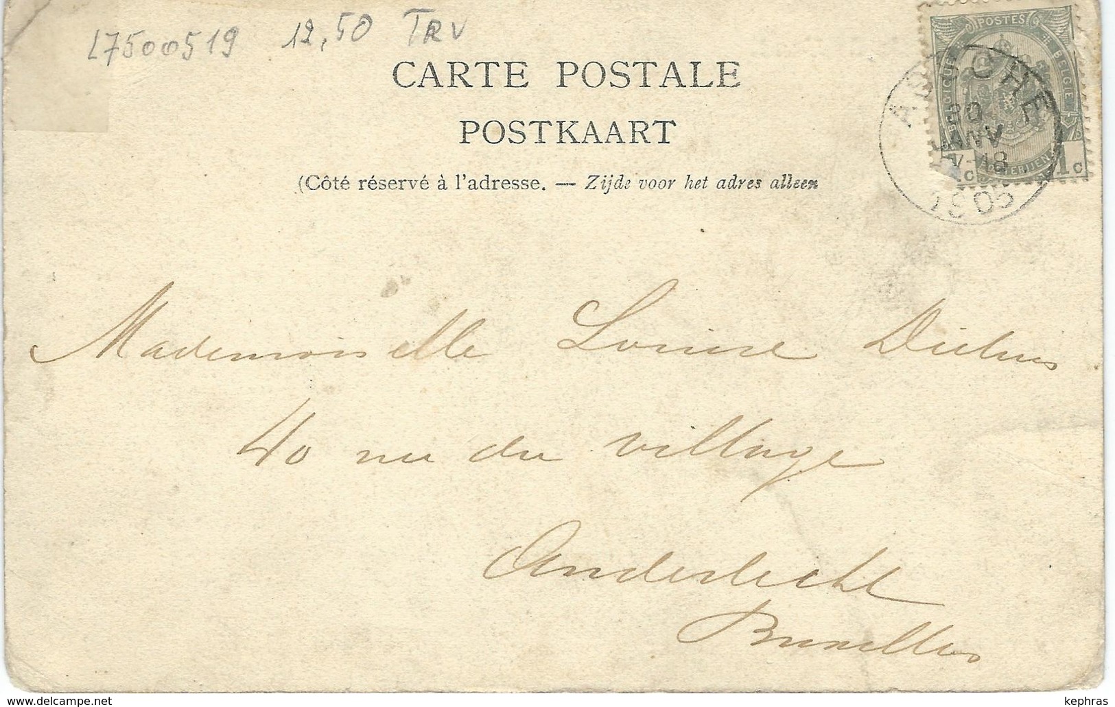 ASSCHE - ASSE : Chaussée De Gand - TRES RARE VARIANTE - Cachet De La Poste 1905 - Asse