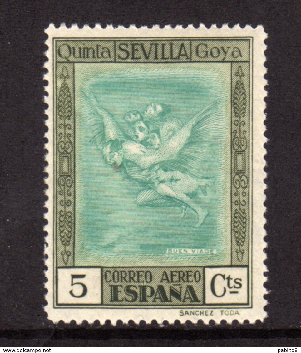 SPAIN ESPAÑA SPAGNA 1930 AIR MAIL CORREO AEREO GOYA ISSUE AMODEUS AND CLEOFAS CENT. 5c MLH - Nuovi