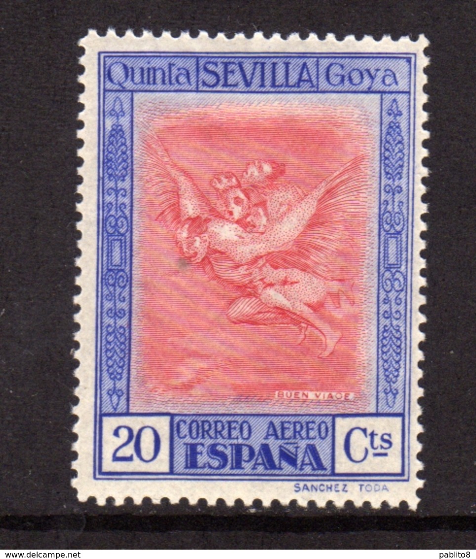 SPAIN ESPAÑA SPAGNA 1930 AIR MAIL CORREO AEREO GOYA ISSUE AMODEUS AND CLEOFAS CENT. 20c MLH - Nuovi