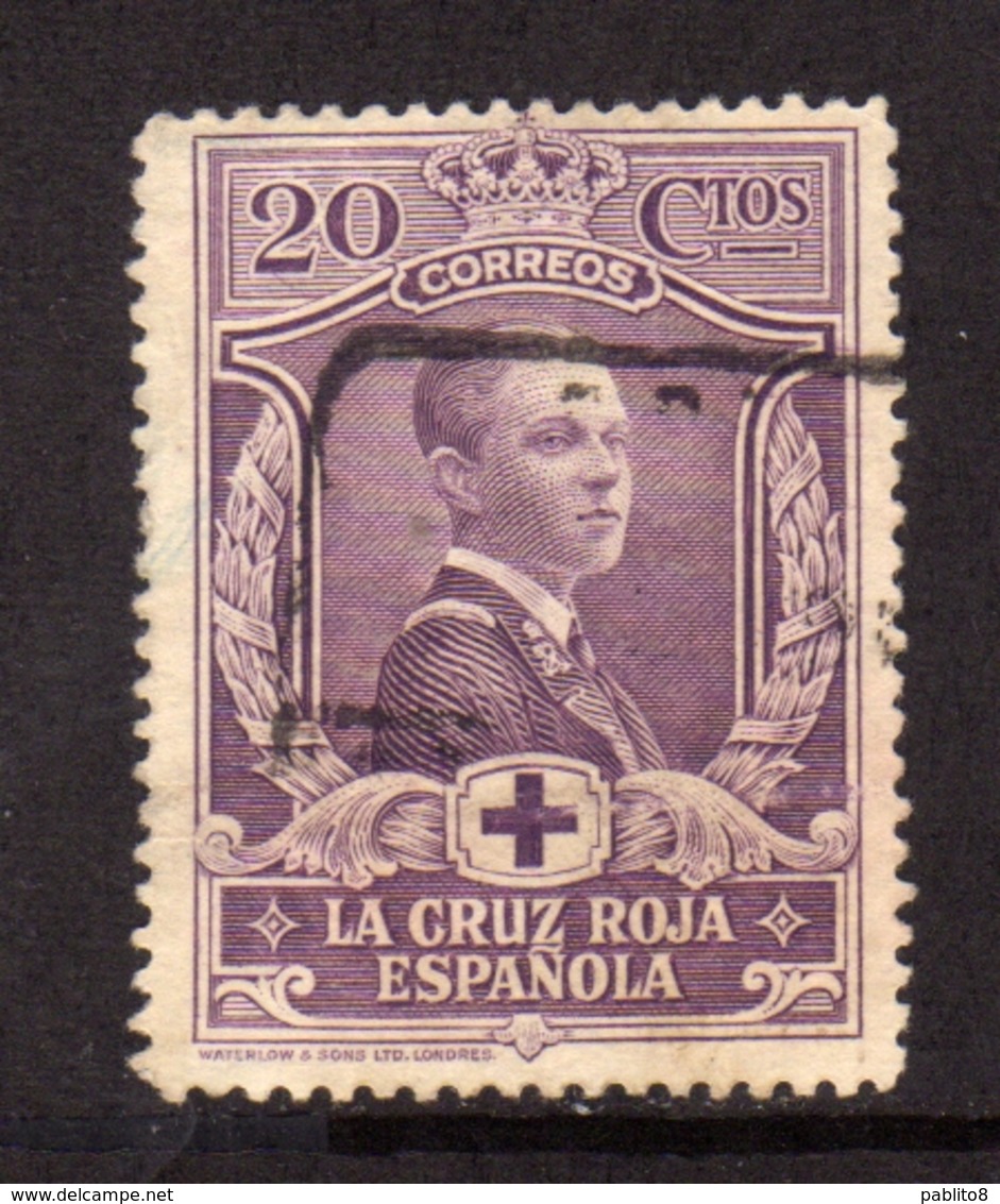 SPAIN ESPAÑA SPAGNA 1926 CRUZ ROJA RED CROSS CROCE ROSSA CROIX ROUGE CENT. 20c USATO USED OBLITERE' - Usati